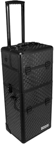 anndora 2 Rad Beauty Trolley 60 Liter Salontrolley Friseurkoffer komplett schwarz