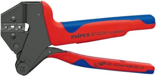 KNIPEX Crimp-Systemzange für auswechselbare Crimpeinsätze mit Mehrkomponenten-Hüllen brüniert 200 mm, 97 43 05