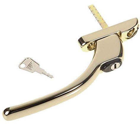 Connoisseur window handle in Hardex Gold with 40mm spindle