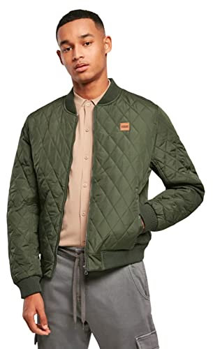 Urban Classics Herren Diamond Quilt Nylon Jacket Jacke, Olive, XXL EU