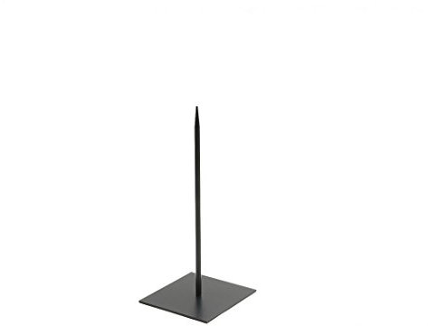 NaDeco Metallständer in Schwarz mit Steckspitze, Maße 18x18cm, Pin 40cm | Dekoständer | Objektständer | Skulpturständer | Metallständer mit Fuß | Draht, Drahtformen & Zubehör