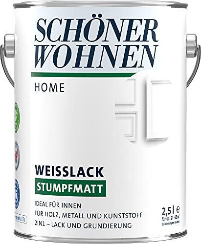 Schöner Wohnen Duracryl Weißlack stumpfmatt 2,5L Weisslack Holzlack Metalllack