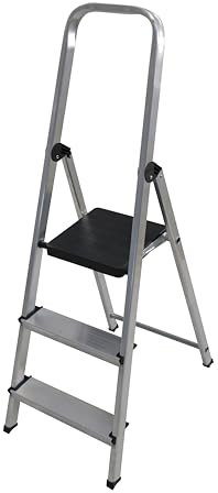 Arcama DN03 Escalera domestica, Gris Plata, 3 peldaños