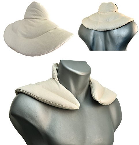 Bio Nackenhörnchen mit Stehkragen, Dinkelkissen. Nackenkissen Wärmekissen - Nacken-Heizkissen für Mikrowelle und Backofen Dinkel-Körnerkissen Nacken Schulter (Bio Dinkel & Bio-Stoff natur)