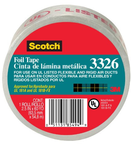 3m 2,5 Zoll. X 60 Yards Scotch Aluminiumfolienband 3326-A