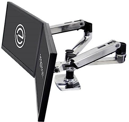 Ergotron LX Dual Side-by-Side Arm - Mounting kit (desk clamp mount, grommet mount, 2 articulating arms, 2 extension brackets) for LCD display - screen size: up to 27 - desktop stand