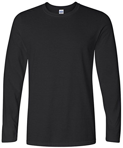 Gildan Men's Soft Style L/Sleeve T-Shirt, Black, X-Large
