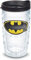 Tervis 1083742 Batman Tumbler with Emblem and Black Lid 10oz Wavy, Clear