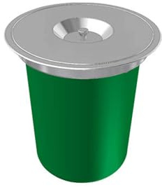 FRANKE Flush-M F12 Abfalleimer, Edelstahl, 12 l, 30,6 cm, 315 mm, Grün
