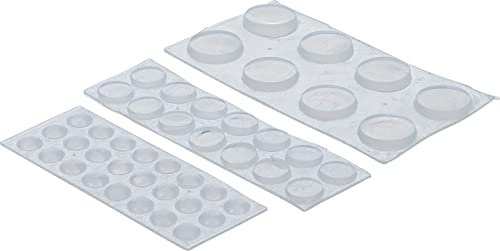BGS Diy 80866 | Elastikpuffer-Satz | 46-tlg. | transparent | selbstklebend | Ø 7,9 - 12,7 - 19 mm | Schutzpuffer / Anschlagdämpfer / Anschlagpuffer