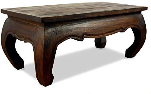 livasia Opiumtisch aus Massivholz – 80x40x35cm – Handgeschnitzter Beistelltisch Holz aus Thailand, Nachhaltig, Robust und Elegant, Ideal als Couchtisch für Wohn- und Esszimmer (Dunkelbraun)