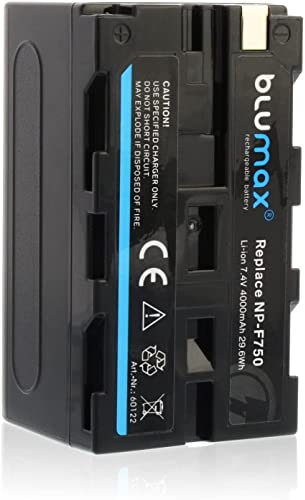 Blumax Akku kompatibel mit Sony NP-F750 / NP-F550 / NP-F970 / NP-F960 / NP-F570 | 4000mAh - (Blackmagic NP-F570) - auch für Diverse Blitzgeräte Videoleuchten Fieldmonitore