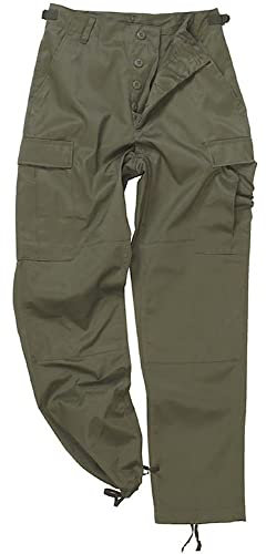 Mil Tec - Pantalones de camuflaje de estilo militar - Para el campo y tiempo libre XS-3XL, color verde oliva, tamaño S
