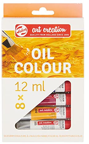 Talens Art Creation Set de pintura al óleo para principiantes con 8 colores (tubos de 12 ml) | Pintura para adultos