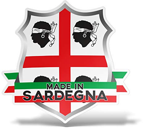 erreinge Aufkleber Sardinien Italien Shaped Adhesive PVC für Abziehbild Tapete Auto Moto Helm Camper Laptop - 10 cm