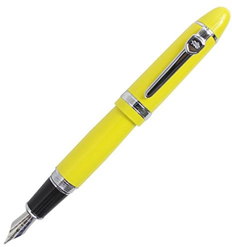 Abcsea Expert Deluxe Fountain Pen with Pen Pouch, Big Barrel - Yellow