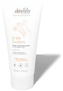 Daylily | Le Lait fondant - Riutel Anti-vergetures | Peau hydratée | Booste l'élasticité cutanée | Prévient l'apparition & réduit l'apparence des vergetures | Vegan | Fabriqué en France | 200 ml