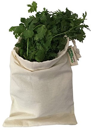 Lot de 3 sacs réutilisables en mousseline de coton bio - Lavables - 20,3 x 25,4 cm