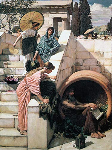 1art1 John William Waterhouse Poster Diogenes, 1882 Kunstdruck Bild 80x60 cm