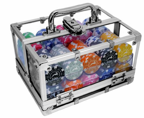 Modiano Spielkarten Box aus Aluminium transparent – 400 Chips von 14 G