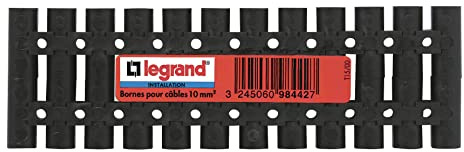 Legrand LEG98442 - Morsetto di collegamentoa spille supreme, potenza 25 A, 2 morsetti a vite, dimensioni 10 mm, colore: Nero