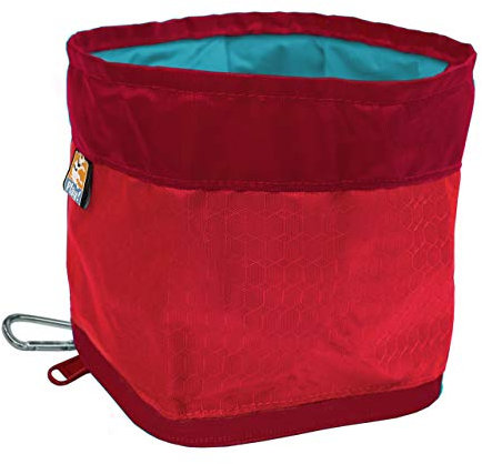 Kurgo Zippy Gamelle Pliable pour Chien, Bol de Voyage pour Eau et Nourriture, Mousqueton, sans BPA, Rouge