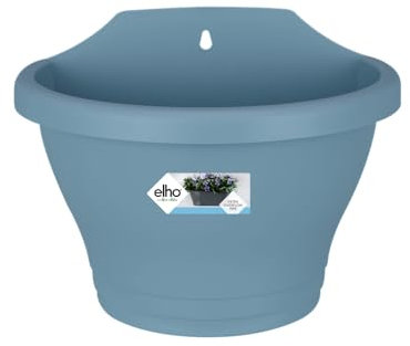 Elho Corsica Wall Basket 25 - Planter - Vintage Blue - Outdoor & Balcony - L 25 x W 17 x H 19 cm