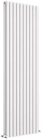 iBathUK Strata Tall Vertical Radiator, Double Oval Panel Radiators, 1800x600mm Slim Radiator, Wall Mounted for Bathroom,Kitchen,Living Room- White