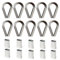 Veda, 10 morsetti a cavallotto in acciaio inox V4A per fune da 4 mm + 10 morsetti a pressione in alluminio Morsetti a pressione in alluminio per fune metallica da 4 mm.