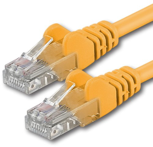 1aTTack.de 5m - gelb - 1 Stück - CAT.6 CAT6 Ethernet-Lan-Netzwerk-Kabel 1000 Mbit/s Patchkabel