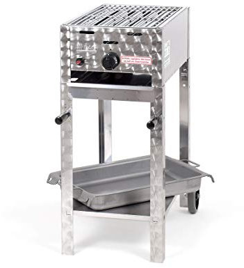 Gasgrill-Kombibräter 3,65 kW fahrbar mit Grillrost und Stahlpfanne 1-flammig Gasgrill Grill Gastrobräter Profigrill Verein