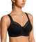 SYROKAN Damen Starker Halt Sport BH - Mesh mit Bügel Ringerrücken Ohne Einlagen Fitness Lauf Joggen BH Schwarz 80E