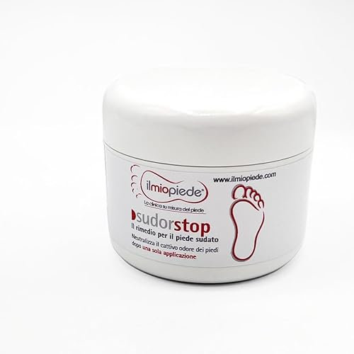 Crème naturelle contre la transpiration et les odeurs de pieds | Format Pot de ml.50 | Résultats immédiats | Sudorstop est produit en Italie