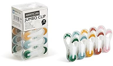 Perfetto Jumbo Clip Pinza, Multicolore, 2.5x3.5x7 cm, 10 unità