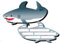 DH-Konzept 6 Einladungskarten * HAI * für Kindergeburtstag und Party MEEREKARTE018 // Kinder Geburtstag Party Einladung Einladungen Karte Glitzer Haifisch Shark Meerestiere Fisch