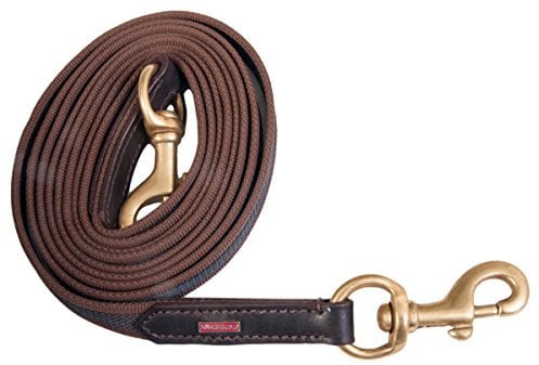 Karlslund Zügel Woven Rubber Reins Brass, Brown, k381-bro-bra