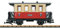 Personenwagen Spur G, rot-beige, Innenbänke, Gartenbahn