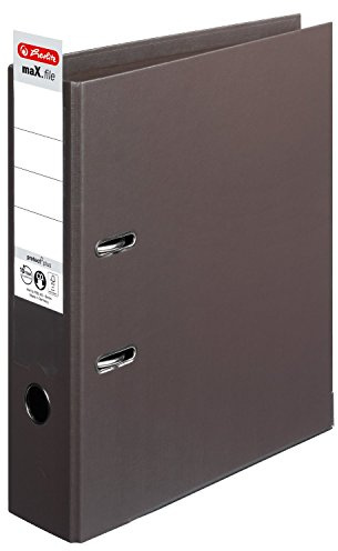 Herlitz Spiralblock, 3 Aktenordner max. file protect plus Polypropylen INT/EXT-Rücken 80 mm braun