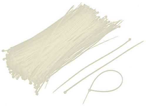 Sourcingmap 200mm x 2mm Serre-câbles en Nylon Garniture Zip Câble Emballage Bracelet Cordon Attache Boucle Blanc 500pcs
