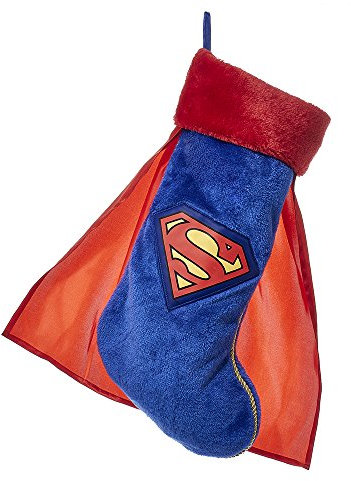 Kurt Adler 48,3 cm Superman Aufnäher Weihnachtsstrumpf mit Kap
