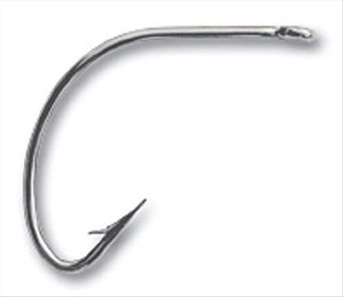 Mustad Klassische Haken, gerades Auge, breite Lücke, Hohle Spitze, 10 Stück, Nickel, 5/0