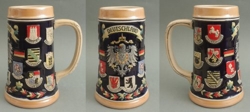 Buddel-Bini Bierkrug Deutschland 0,5 Liter Bierseidel/Bierhumpen Wappen