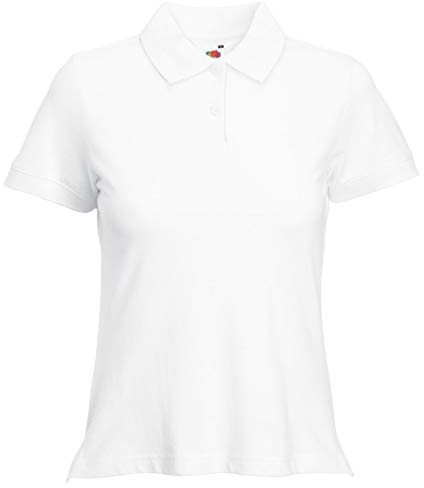 Fruit of the Loom Womens Lady-Fit 65/35 Short Sleeve Polo Shirt (M) (White)