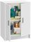 Habitdesign Niedriger Mehrzweckschrank, 2 Türen, weiß lackiert, Maße: 59 cm (Breite) x 80 cm (Höhe) x 37 cm (Tiefe)