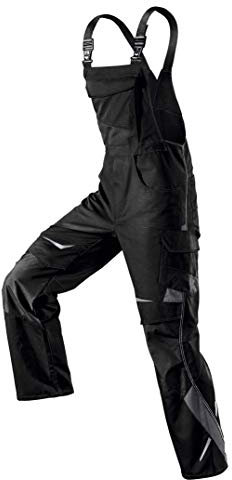 KÜBLER PULSSCHLAG Arbeitslatzhose schwarz, Größe 110, Herren-Arbeitslatzhose aus Mischgewebe, Arbeitslatzhose mit Knieschutztaschen nach EN 14404, leichte Arbeitslatzhose von KÜBLER Workwear