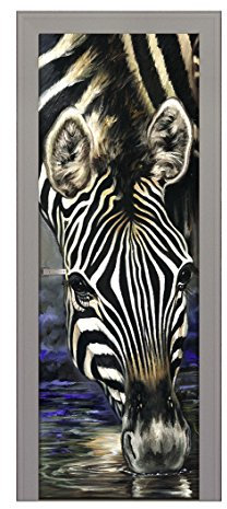 Decoralive – Bild für Tür Zebra 73.00x211.00x0.05 cm bunt