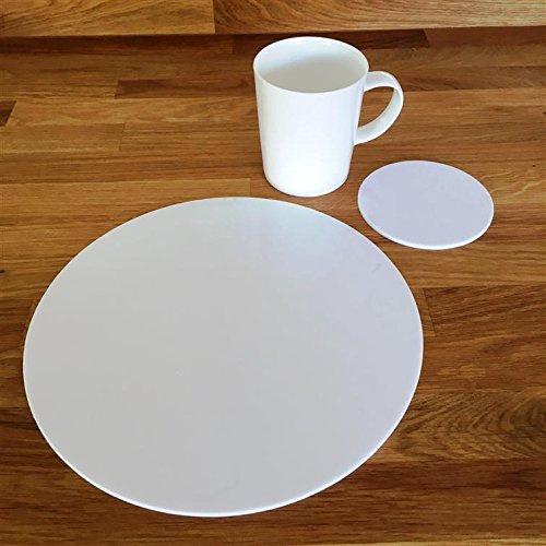 Round Placemat and Coaster Set - White - Set of 4
