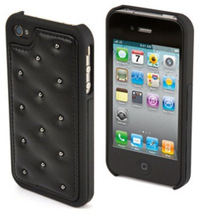 Muvit Club Back Hard Polycarbonate Case for iPhone 4S/4 Black/Black