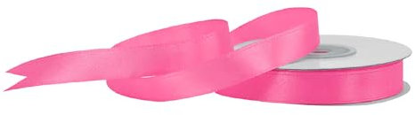 Satinband 12mm x 25m Rolle - FARBAUSWAHL in 3/6/12/18/25/38/50/75/100mm - farbecht & waschbar - Schleifenband für Hochzeit - Geschenkband zum Verpacken Dekorieren Basteln - Pink 156
