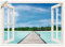 ARTland Wanddeko Wandtattoo selbstklebende Vinylfolie 100x70 cm Fensterblick Fenster Malediven Strand Meer Maritim Urlaub T6AH